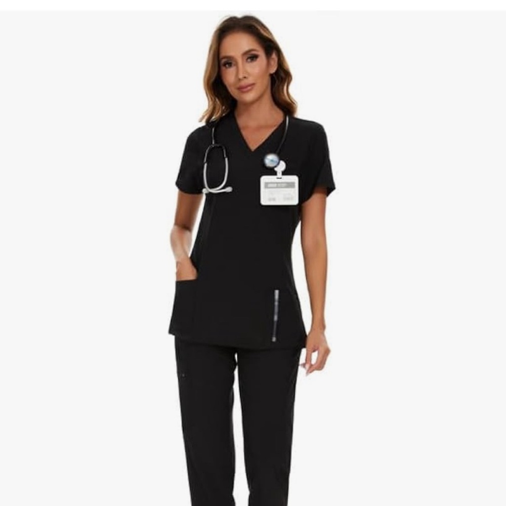 Dagacci T1000 Black Xs Scrub Top womens medical New